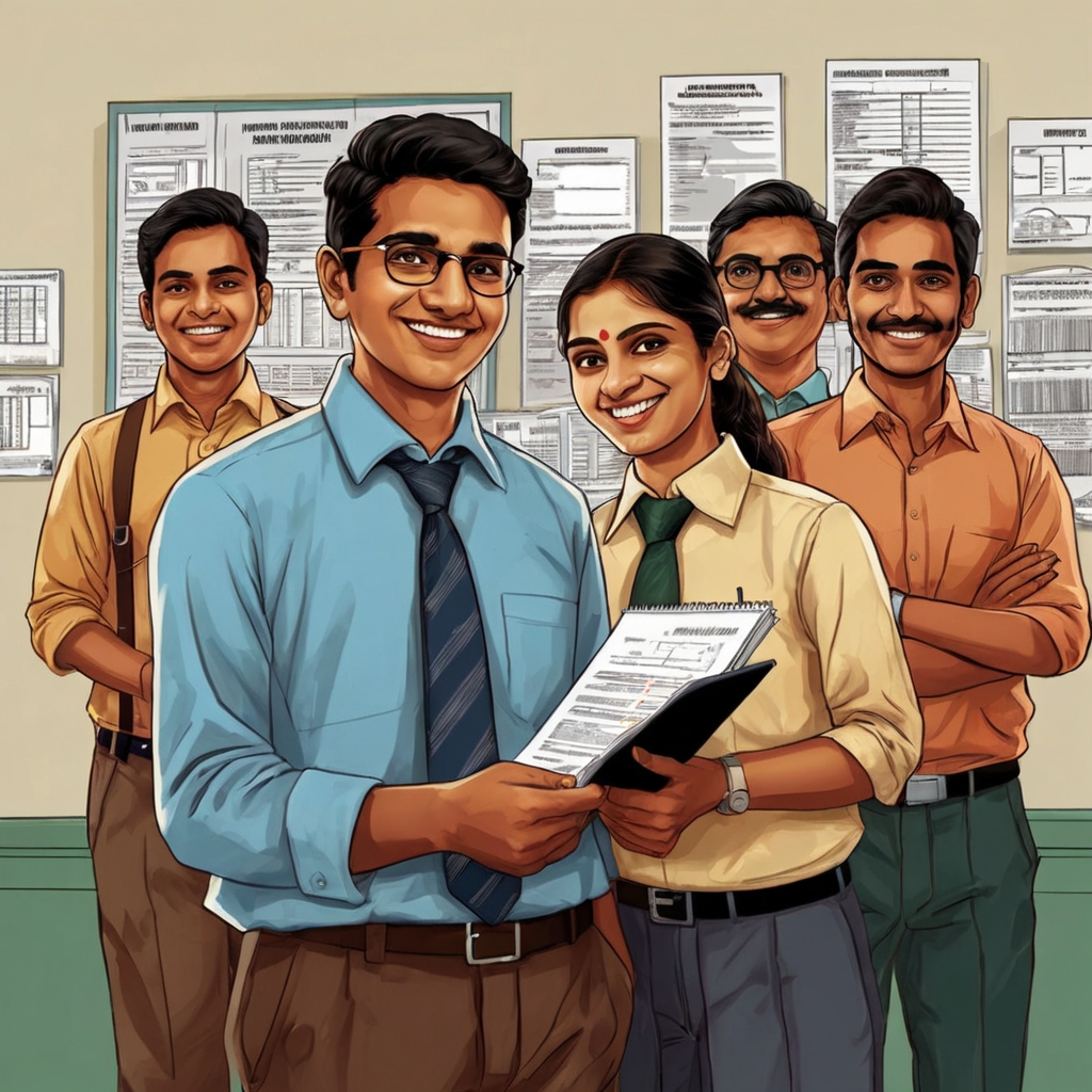 Leonardo_Kino_XL_Illustration_of_happy_Indian_students_receivi_0