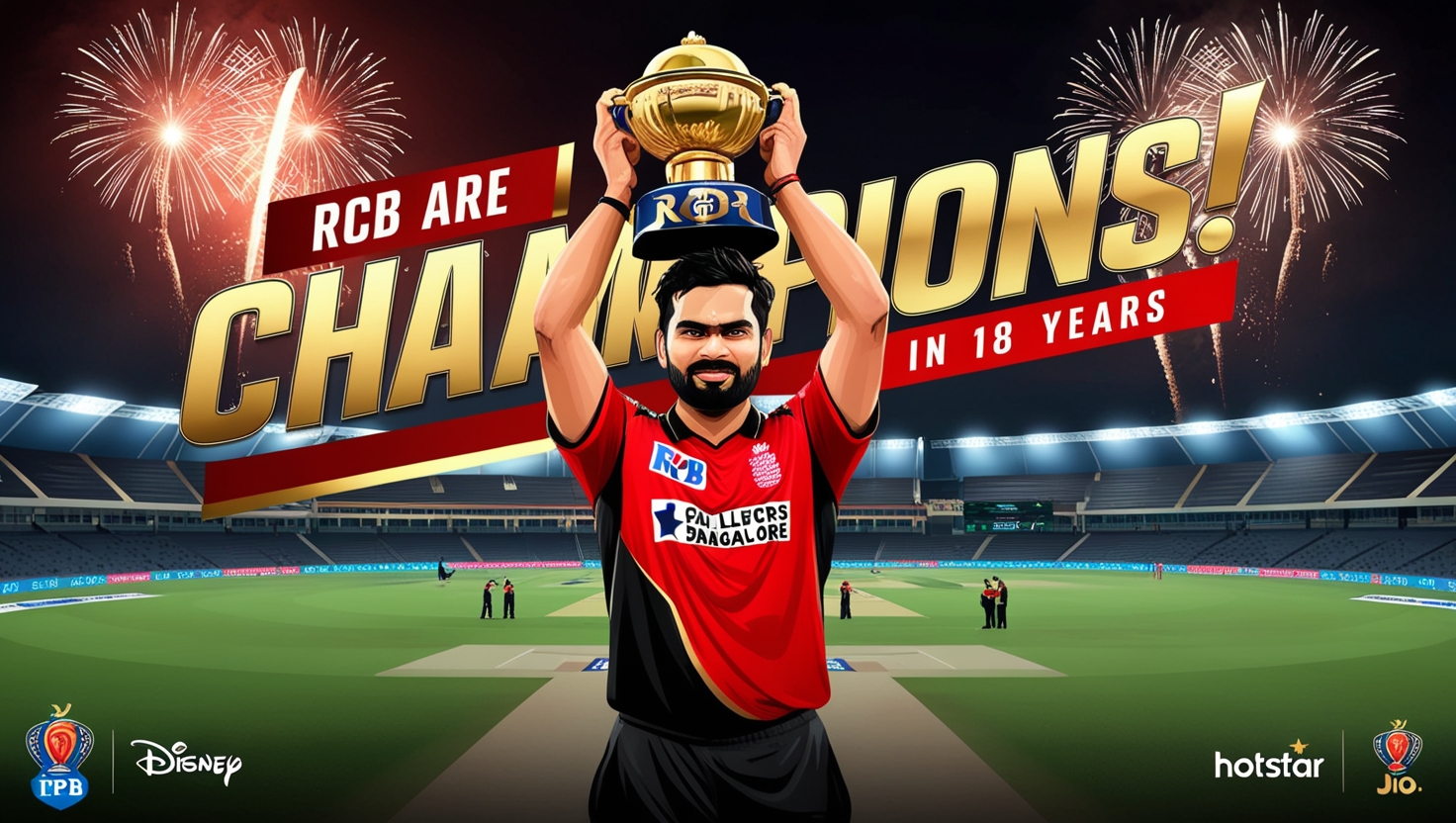 RCB Clinches Maiden IPL Title After 18-Year Wait: A Historic Victory Over Punjab Kings