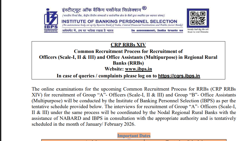 IBPS RRB Notification 2025 Out: Apply Online for 13,217 Clerk & Officer Posts – Direct Link Here